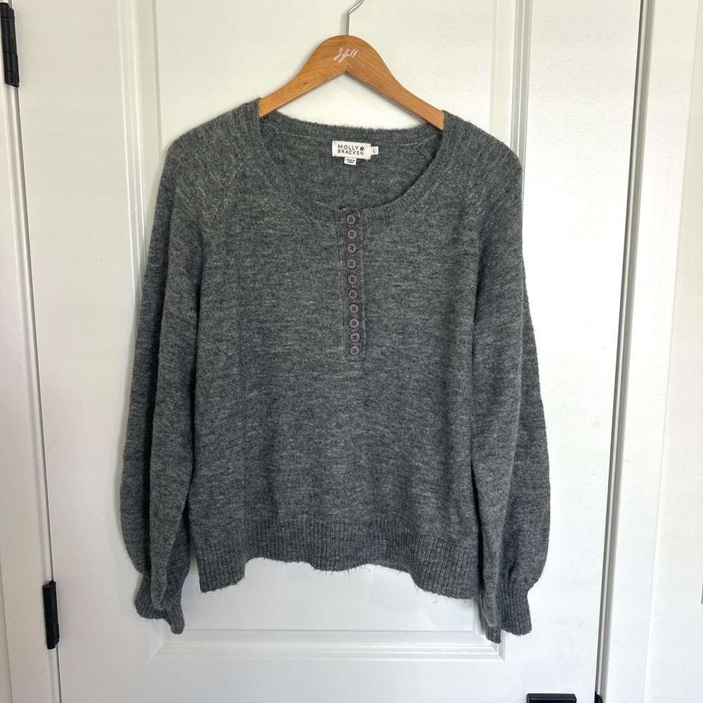 Molly Bracken Gray Crew Neck Sweater